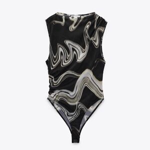 Zara Monochrome Swirl Top